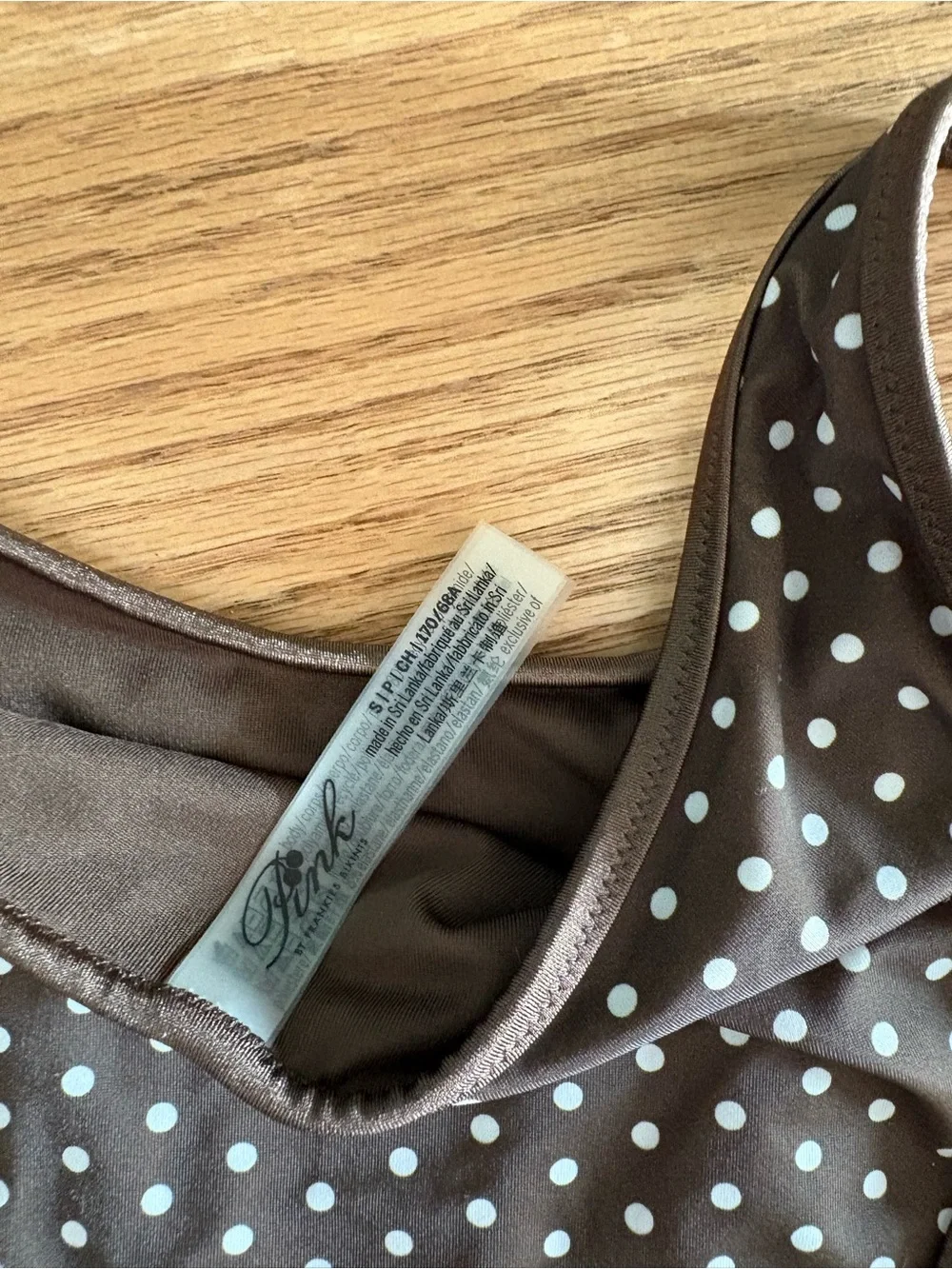 Frankie's Bikinis Brown and White Polka Dot Balconette Bikini